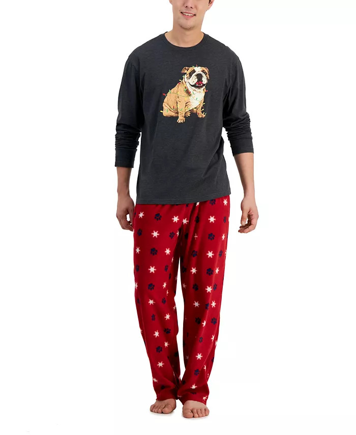 Club Room Men's 2-Pc. Long-Sleeve T-Shirt & Fleece Pant Pajama Set, Created for Macy's  & Reviews... | Macys (US)