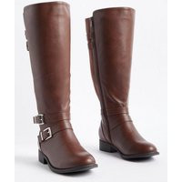 Wide Width Buckle Knee Boot (WW) in Brown - Wide Width & Wide Calf | Torrid (US & Canada)