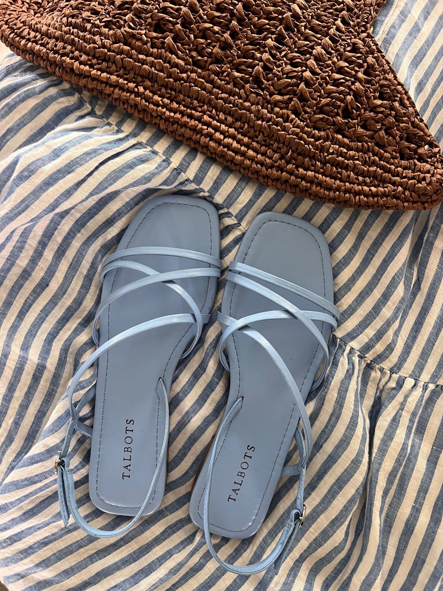 Summer essentials! Striped linen sleeveless dress, brown raffia boho bag and light blue strappy sandals.

#LTKdayinmylife #LTKgrwm #LTKMothersDay