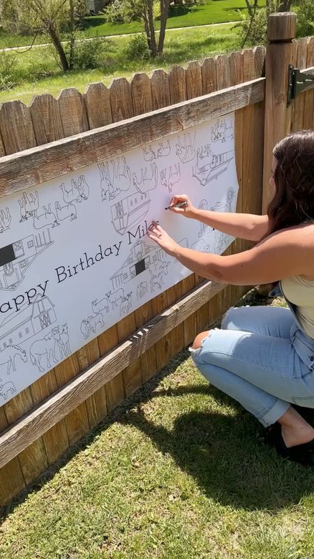 One of my favorite party activities! We love these coloring page table runners! I like to put them on the fence so everyone sees them and it’s like an extra birthday banner, but they could be on the table or floor too! 

#LTKVideo #LTKparties #LTKkids