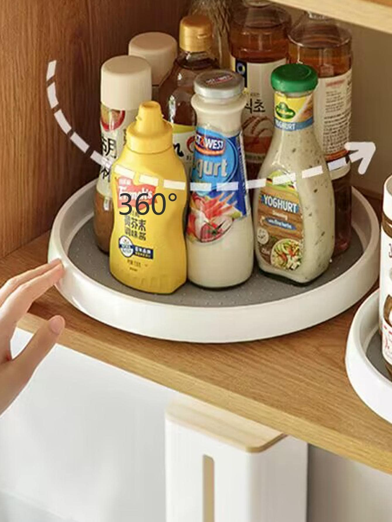 1pc Rotatable Round Kitchen Storage Tray | SHEIN