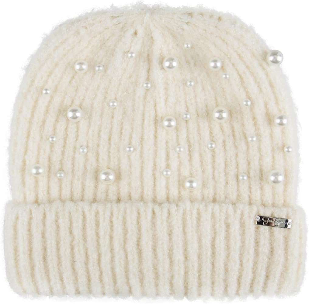 Jessica Simpson Women's Warm Cozy Knit Cuffed Beanie Hat | Amazon (US)