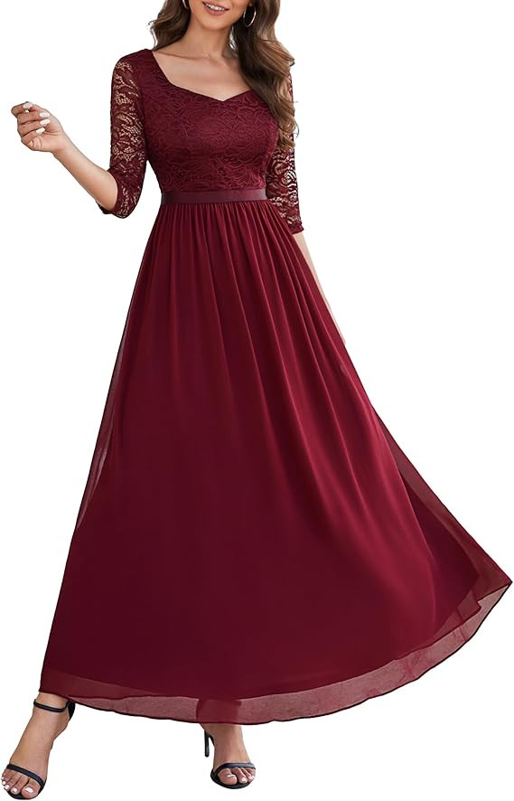 Wedtrend Women's Formal Dress Mother of The Bride Dress 3/4 Sleeve Wedding Guest Dress Maxi Eveni... | Amazon (US)