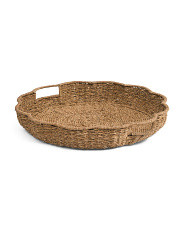 Large Round Bankuan Rope Scalloped Rim Tray | Marshalls