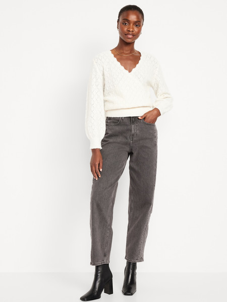 High-Waisted Barrel Ankle Jeans | Old Navy (US)