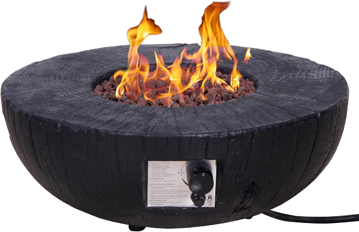 Afterglow TerraFab 28" Round 30,000 Btu Propane Fire Bowl Fire Pit for Outdoor Patio Garden Backyard Decking Decor CSA Certificated, Black | Amazon (US)