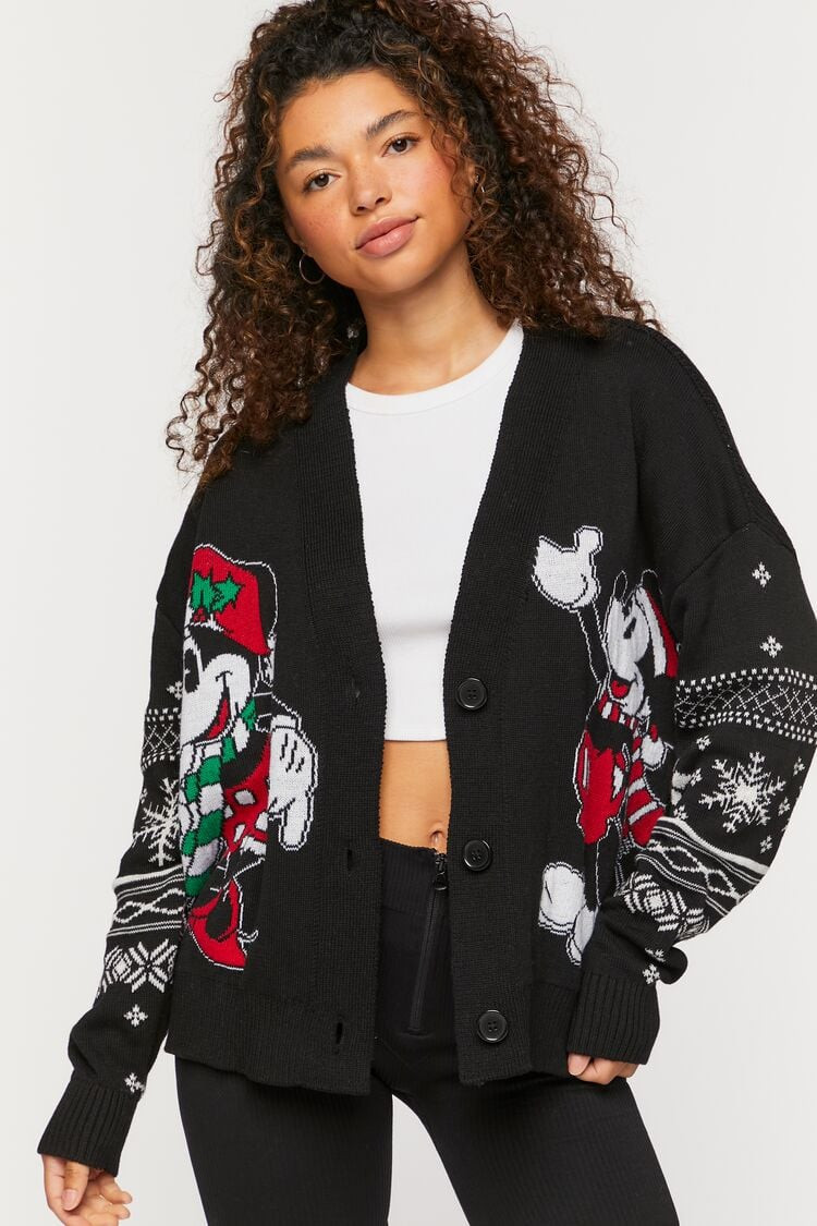 Minnie & Mickey Graphic Cardigan Sweater | Forever 21 | Forever 21 (US)