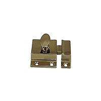 QCAA Traditional Oval Turn Cabinet Latch, Solid Brass, 2", for Cupboard & Other Furniture, Polished  | Amazon (US)