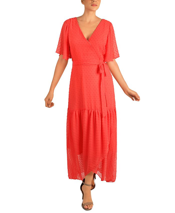 Donna Ricco Tie-Belted Chiffon High-Low Maxi Dress & Reviews - Dresses - Women - Macy's | Macys (US)