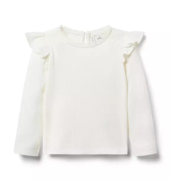 Ribbed Ruffle Shoulder Top | Janie and Jack
