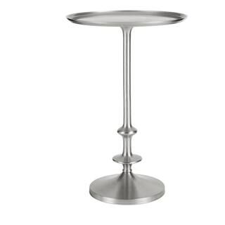 Home Decorators Collection Bellkirk Round Pewter Silver Metal Accent Table (14.5 in. W x 22.25 in... | The Home Depot