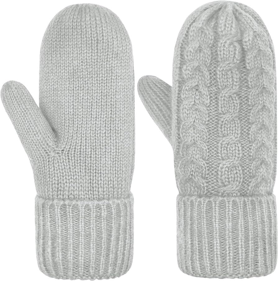 Women's Winter Gloves Warm Lining Cozy Wool Knit Thick Gloves | Amazon (CA)
