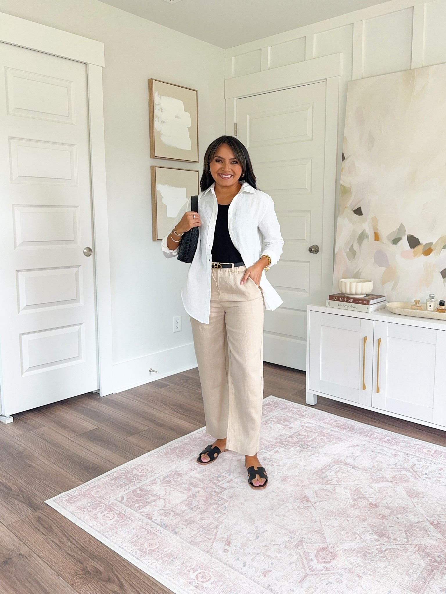 Europe & Summer Capsule Wardrobe
White linen top size xs TTS
Black cashmere tank size xs TTS
Tan Driftwood linen pants size xs TTS
Black and brown reversible belt size xs TTS
Black sandals size 5.5 TTS


#LTKTravel #LTKStyleTip #LTKPetite