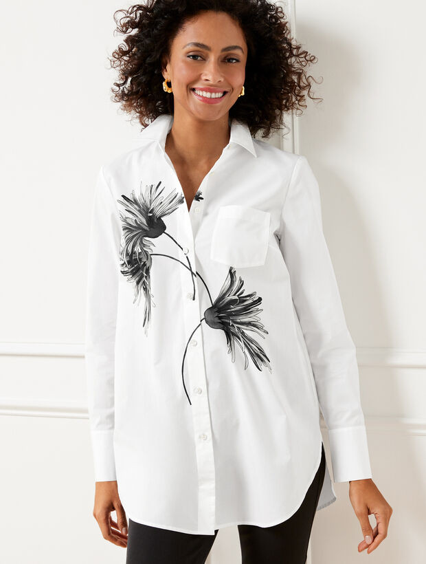 Boyfriend Shirt - Chrysanthemum Blooms | Talbots