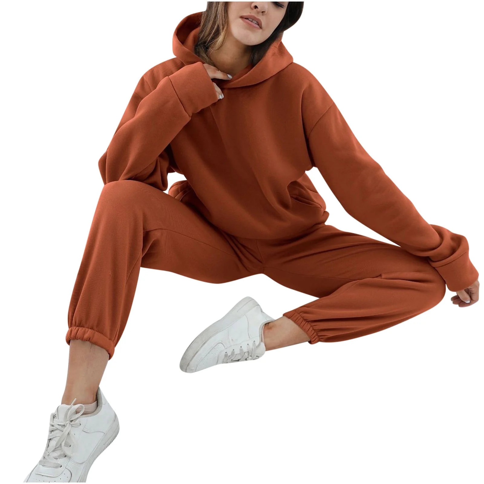 2 Piece Sweatsuit Outfits for Women Winter Thick Fleece Sherpa Lined Warm Long Sleeve Hoodies Swe... | Walmart (US)