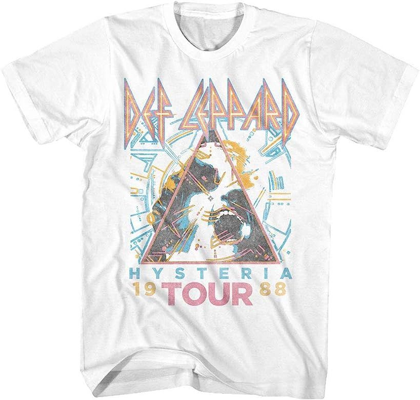 Def Leppard 1980s Heavy Hair Metal Band Rock & Roll Hysteria '88 Adult T-Shirt | Amazon (US)