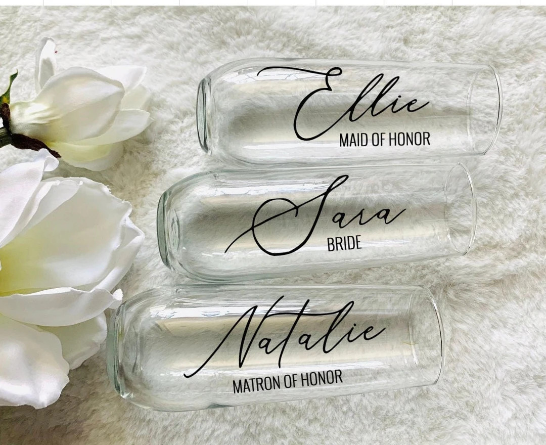 Bridesmaid Glass, Personalized Glass, Bridal Party Glasses, Bridesmaid, Bride Glass, Maid of Hono... | Etsy (US)