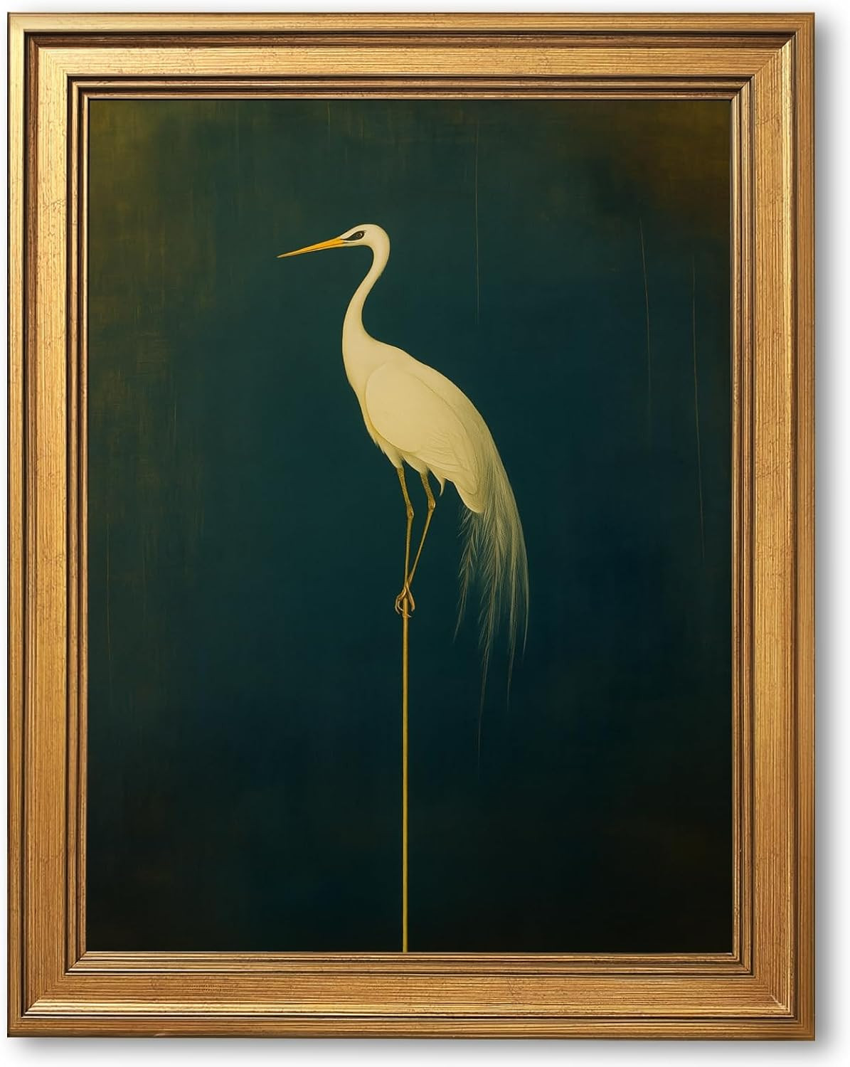 Licpach Japanese Crane Wall Art Vintage Bird Canvas Print Japan Painting Trendy Minimalist Wall Decor Asian Aesthetic Animals Poster Japandi Picture for Living Room Bedroom 8X12inch Golden Frame | Amazon (US)