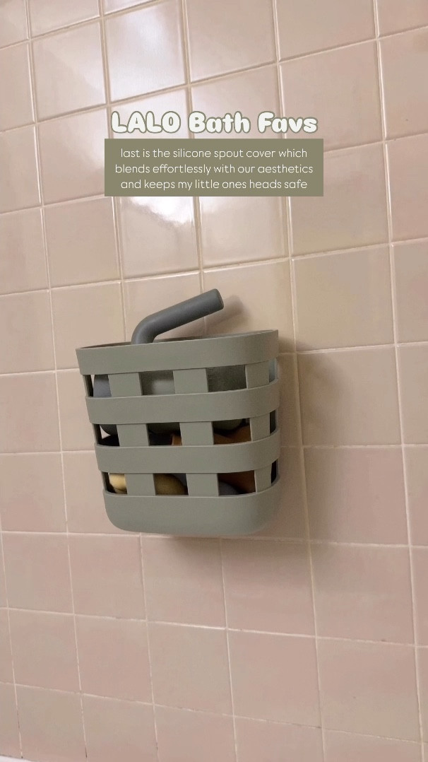 my fav bath time finds for my toddlers from lalo 🛁🫧 first is the toy bin which secures to the wall using an adhesive plate; the bin slides on and off the plate! next is the rinse cup, it has a soft silicone lip making it gentle on little ones heads and is designed to keep water and soap out of their eyes (it works wonders) 🧼 and last is the silicone spout cover, which helps keep bath time safe. I love how it all blends with my personal aesthetics and bathroom decor ✨ #bathtimeessentials #toddlerfinds #bathtub #bathtoys #bathtoystorage #silicone 

#LTKHome #LTKVideo #LTKFamily