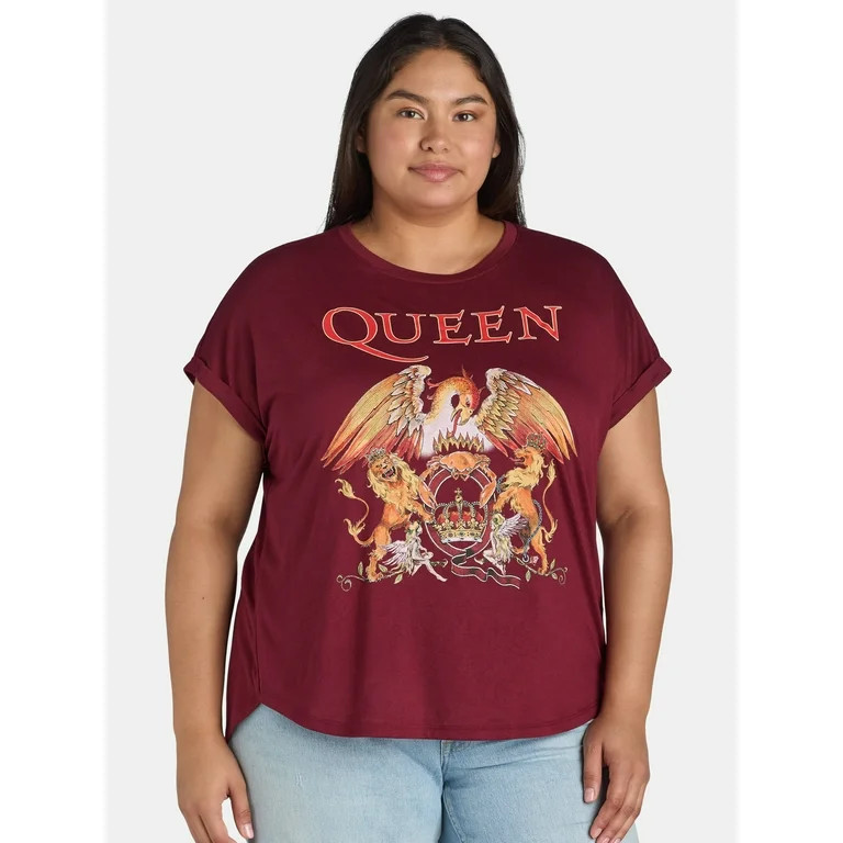 Terra & Sky Women's Plus Size Queen Graphic Tee with Short Sleeves, Sizes 0X-5X | Walmart (US)
