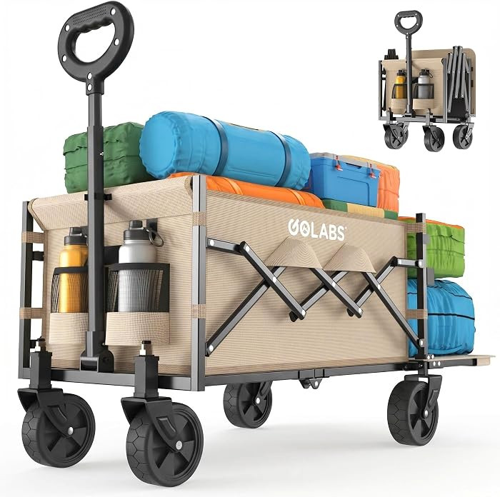 Golabs Collapsible Wagon Cart Max 350lb Load & Expandable Storage 100L, Double Bearing Design for... | Amazon (US)