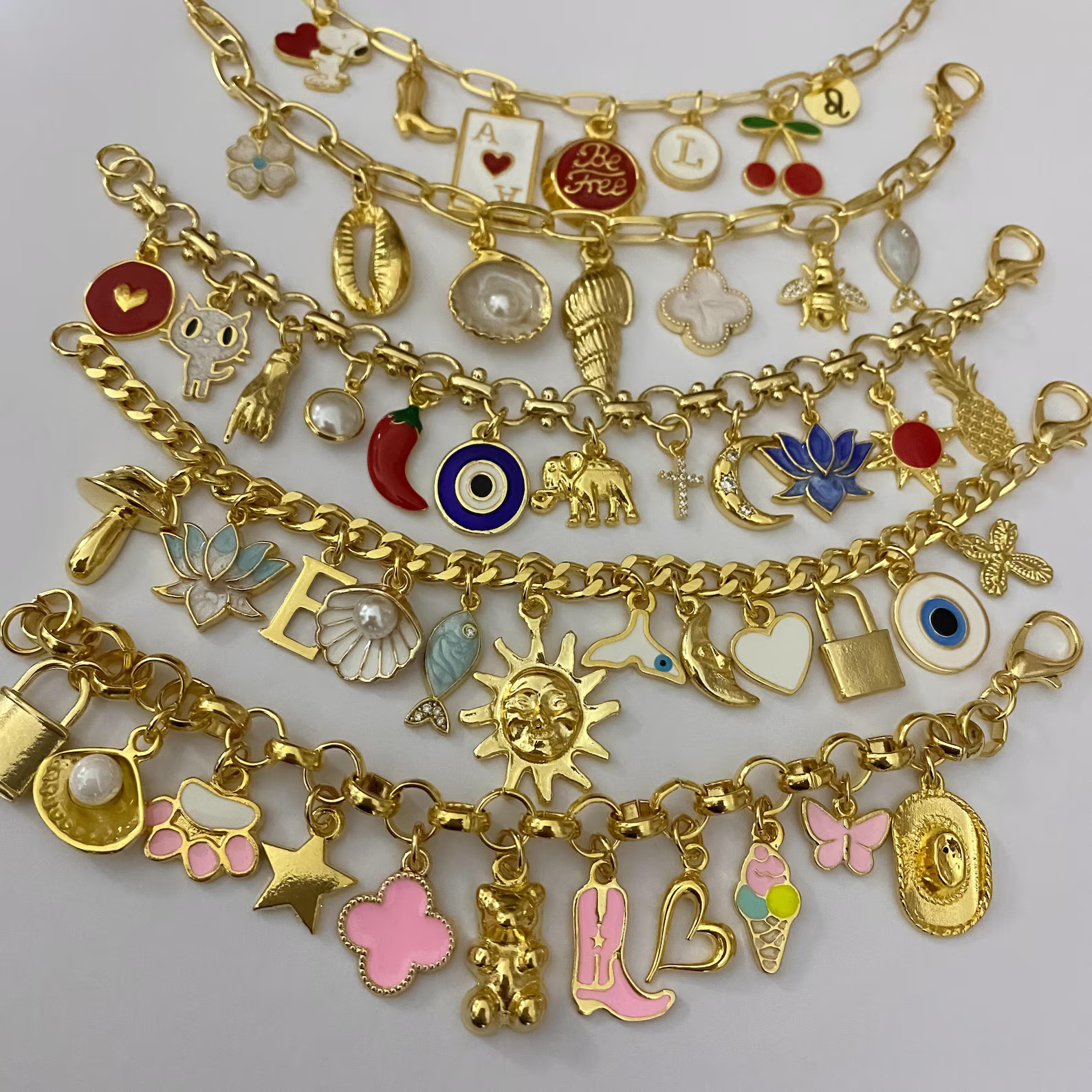 Personalized Gold Charm Bracelet for Women,Build Your Own Custom Charm Bracelet,Pick Your Charms,... | Etsy (US)