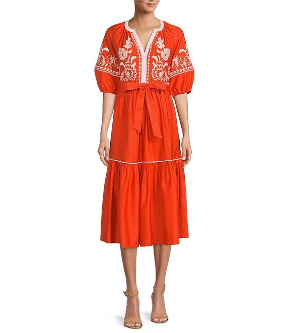 Eleticia Embroidered A-Line Dress | Dillard's