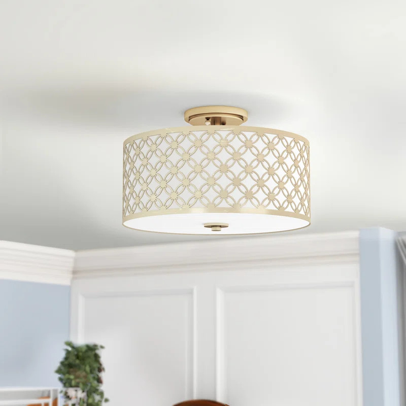 Pamila Fabric Semi Flush Mount | Wayfair North America