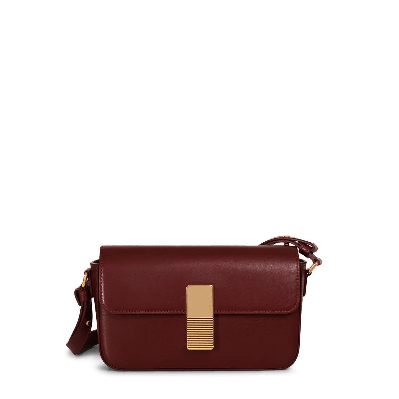 Monceau Baguette Gold Edition - Burgundy Box Leather | ATELIERS AUGUSTE