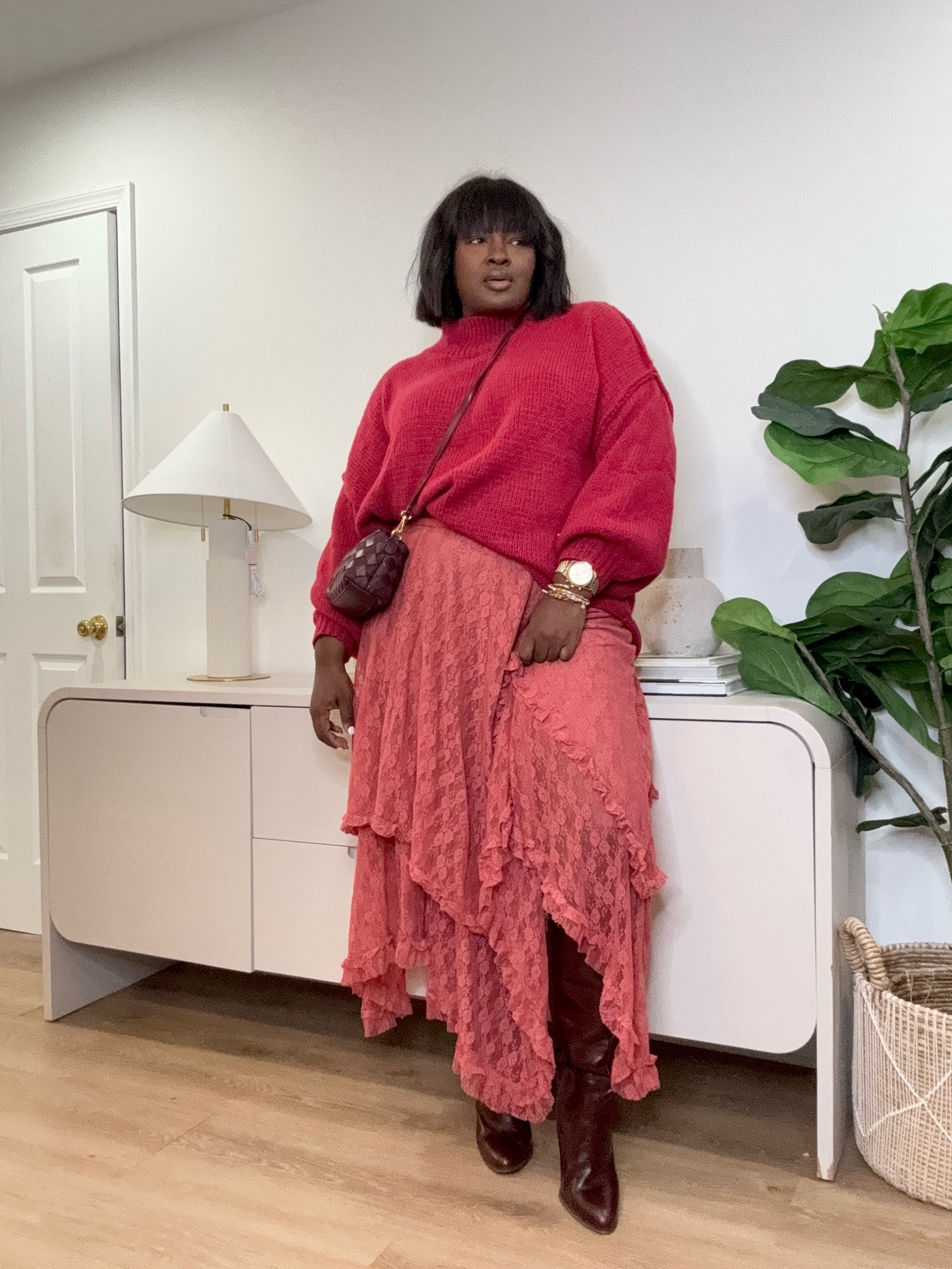 A monochrome moment that proves fall outfits don’t have to stay neutral. The textured skirt adds movement while the cozy knit sweater keeps the look comfortable and polished.pink fall outfit, monochrome outfit ideas, sweater and skirt outfit, fall fashion inspiration, feminine style, knee high boots outfit

#LTKootd #LTKSeasonal #LTKMidsize