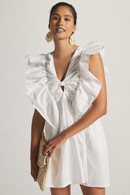 Blue Tassel Ruffled Waistless Mini Dress | Anthropologie (US)