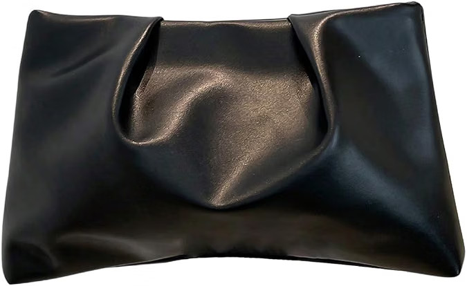 OYOANGLE Women's PU Leather Clutch Purses Small Zipper Ruched Handbag | Amazon (US)