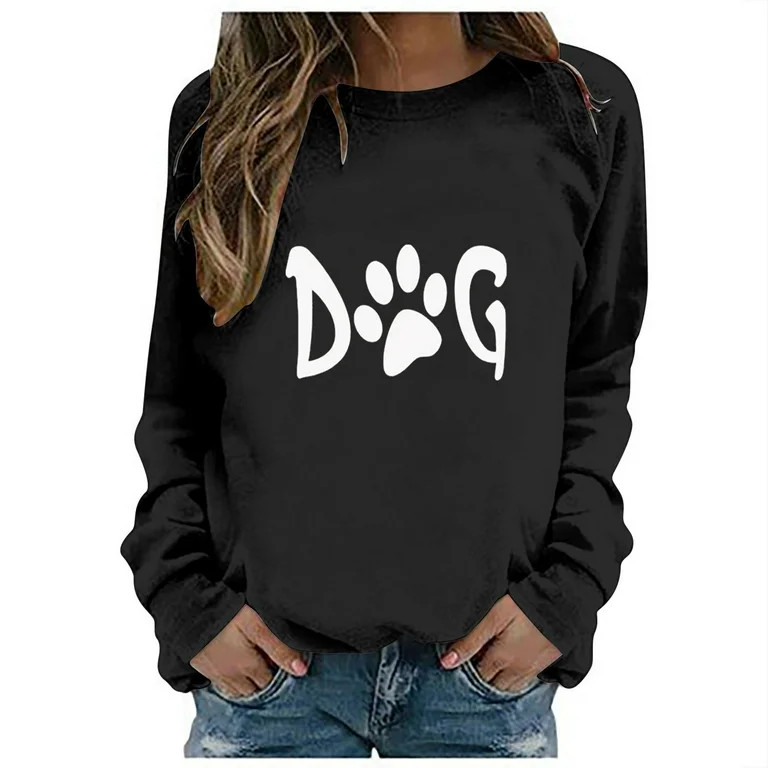 DDAPJ pyju Dog Mama Sweatshirt for Women Fall Prime Day Clearance,Long Sleeve Pet Lover Crewneck ... | Walmart (US)