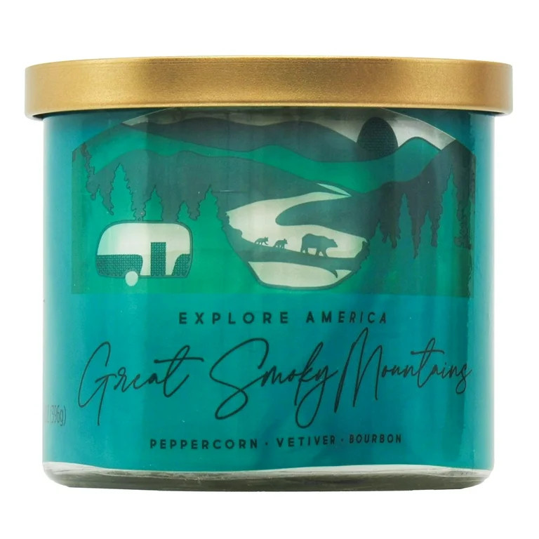 Mainstays Explore America 14-Ounce 3-Wick Candle Great Smoky Mountains | Walmart (US)