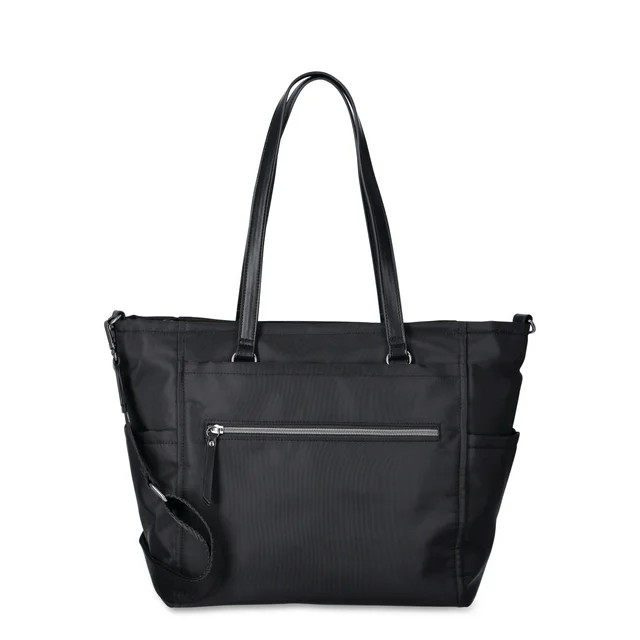 Time and Tru Women's Frankie Nylon Tote Bag, Black | Walmart (US)