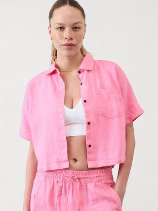 Retreat Linen Short Sleeve Shirt | Athleta