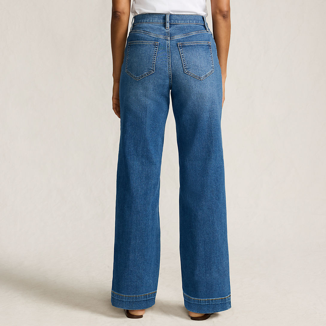 High Rise Wide Leg Denim Jeans | Lands' End (US)