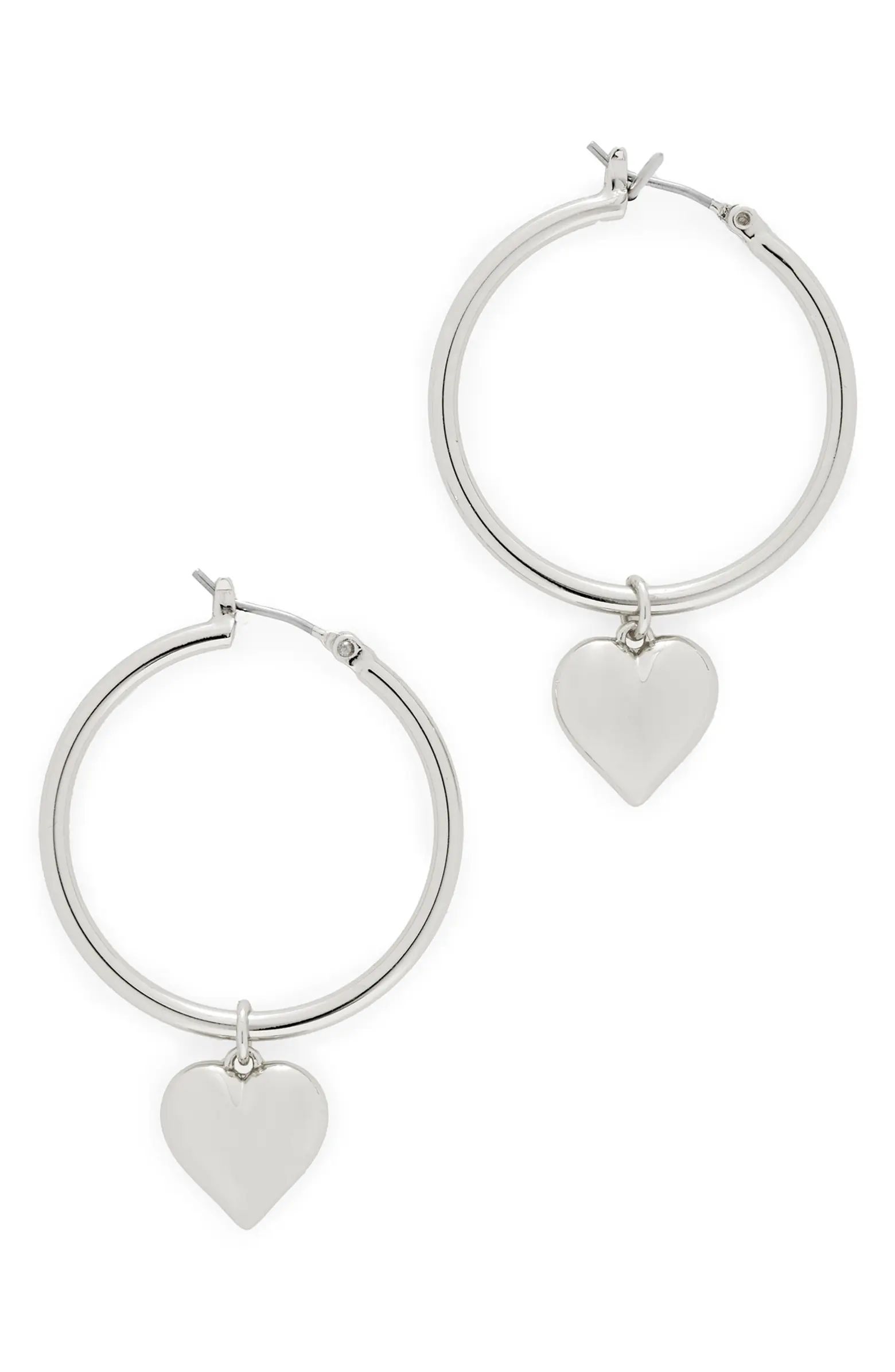 AllSaints Heart Charm Hoop Earrings | Nordstrom | Nordstrom