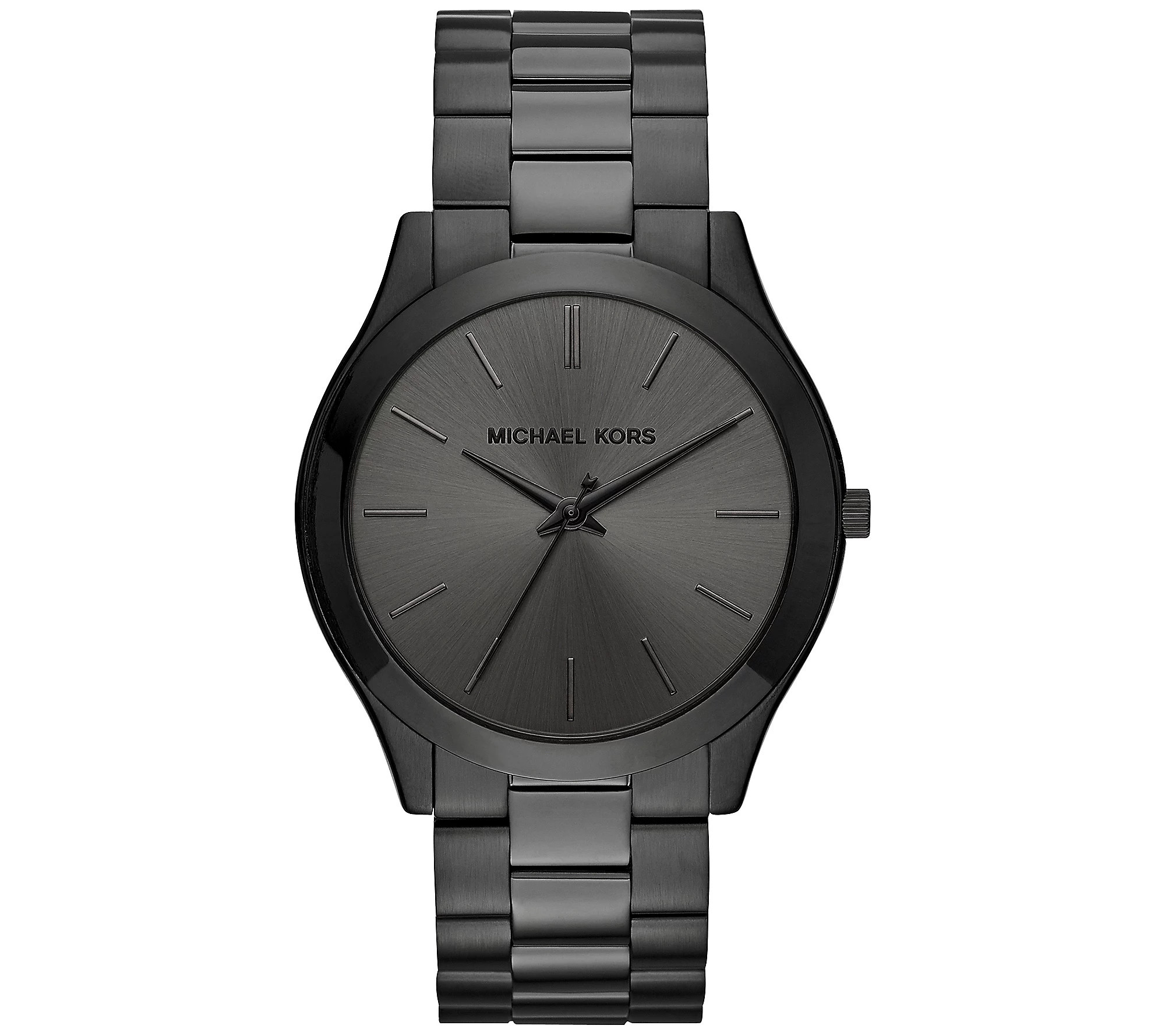 Michael Kors Men's Slim Runway Black IP Stainless Steel Watch | QVC