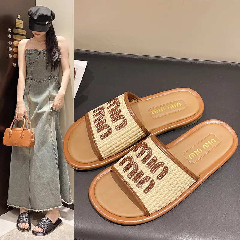 Save Big on Bulk  Free Shipping New Slides Designer Slippers For Womans Flat Sandals Fashion Weav... | DHGate