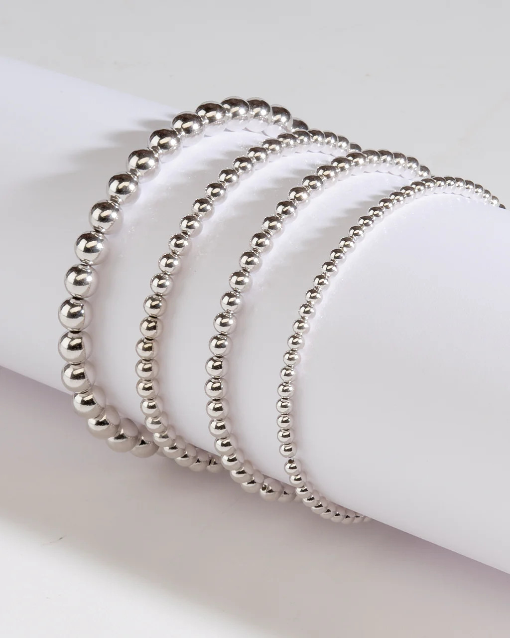 Sterling Silver Beaded Stretch Bracelet Sets | Sterling Forever
