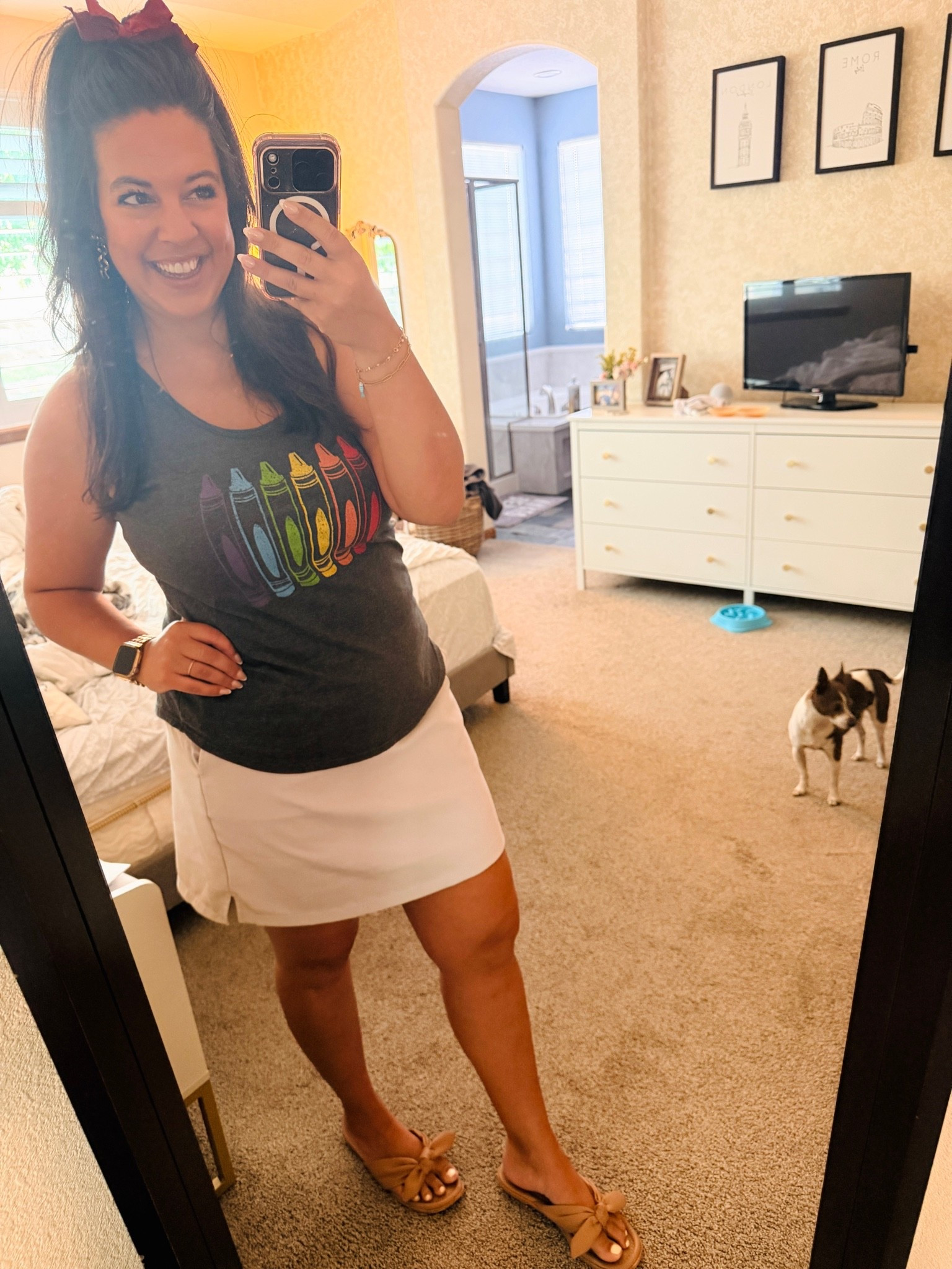 End of the school year vibes with a crayon tank top. 

The skort is from Costco. They have these every year with slight color variations. Wearing my typical size large.

#LTKMidsize #LTKootd