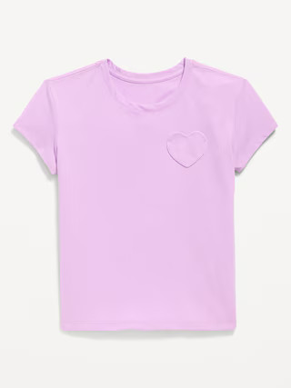 Softest Short-Sleeve Heart-Pocket T-Shirt for Girls | Old Navy (US)