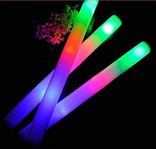 100 LED Foam Sticks Multi Color Flashing Glow Wands, Batons, Strobes, 3 Flashing Modes - Party, D... | Amazon (US)