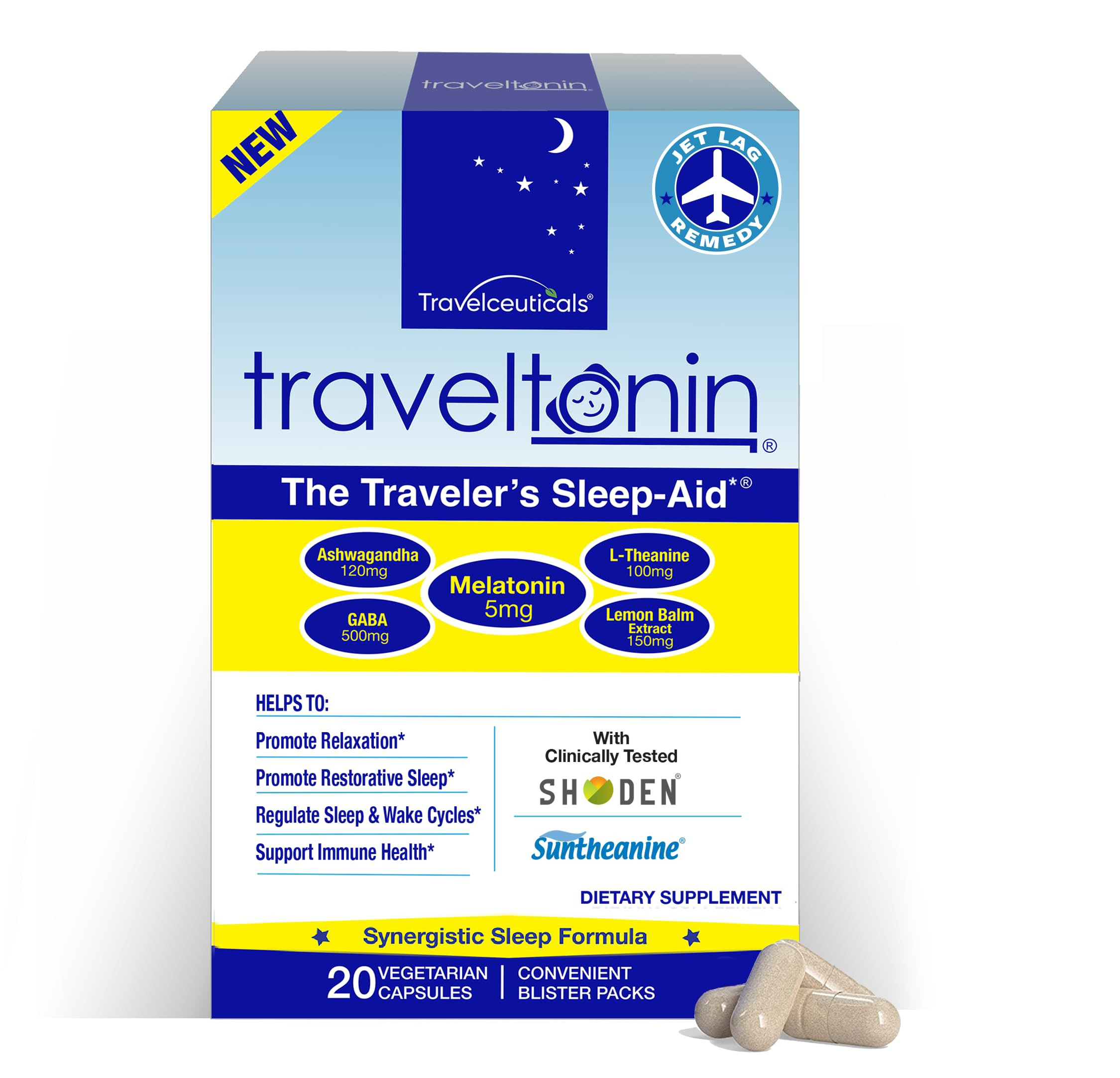 Travel Sleep Aid | Get Jet Lag Relief, Immune Support, Restorative Sleep | Long Flight Essential ... | Amazon (US)