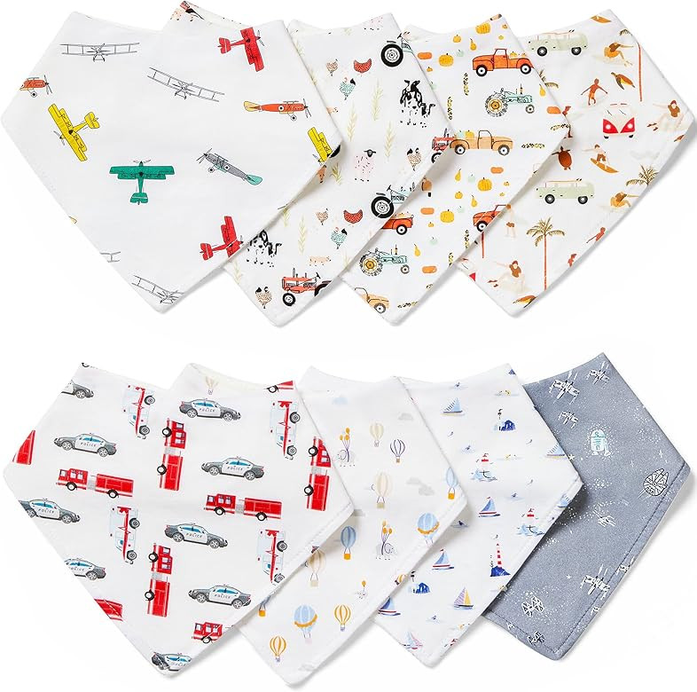 TotAha Organic Bandana Drooling Bibs, NEVER Leak, UltraSoft, Absorbent, 100% Cotton & Bamboo Fabr... | Amazon (US)
