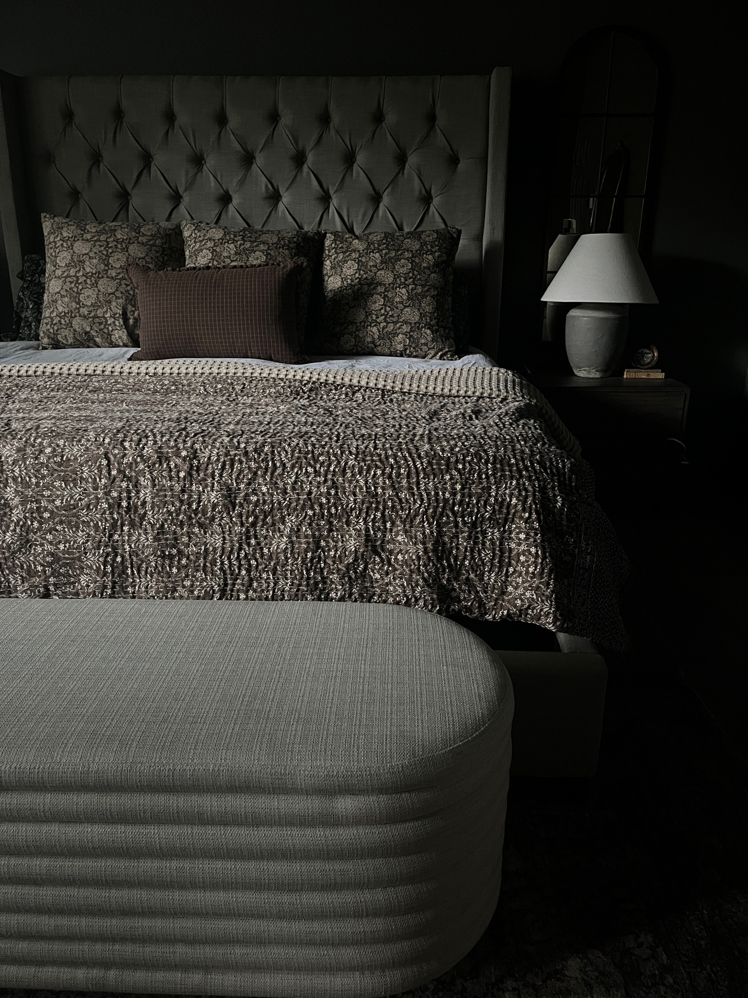 Primary bedroom
Bedding
Moody bedroom
Dark paint 

#LTKsalealert #LTKhome #LTKstyletip