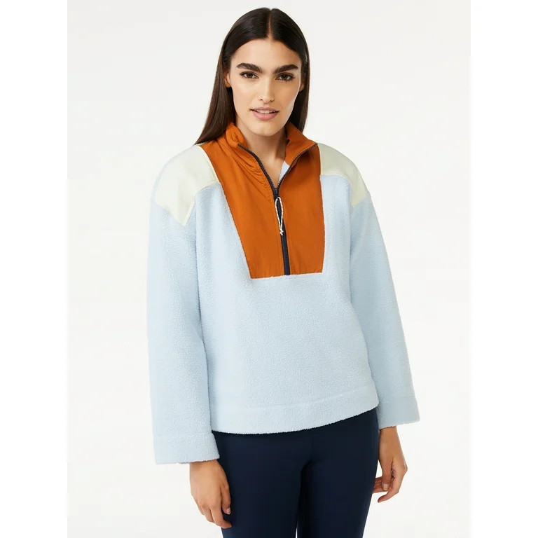 Free Assembly Women's Half Zip Mixy Popover - Walmart.com | Walmart (US)