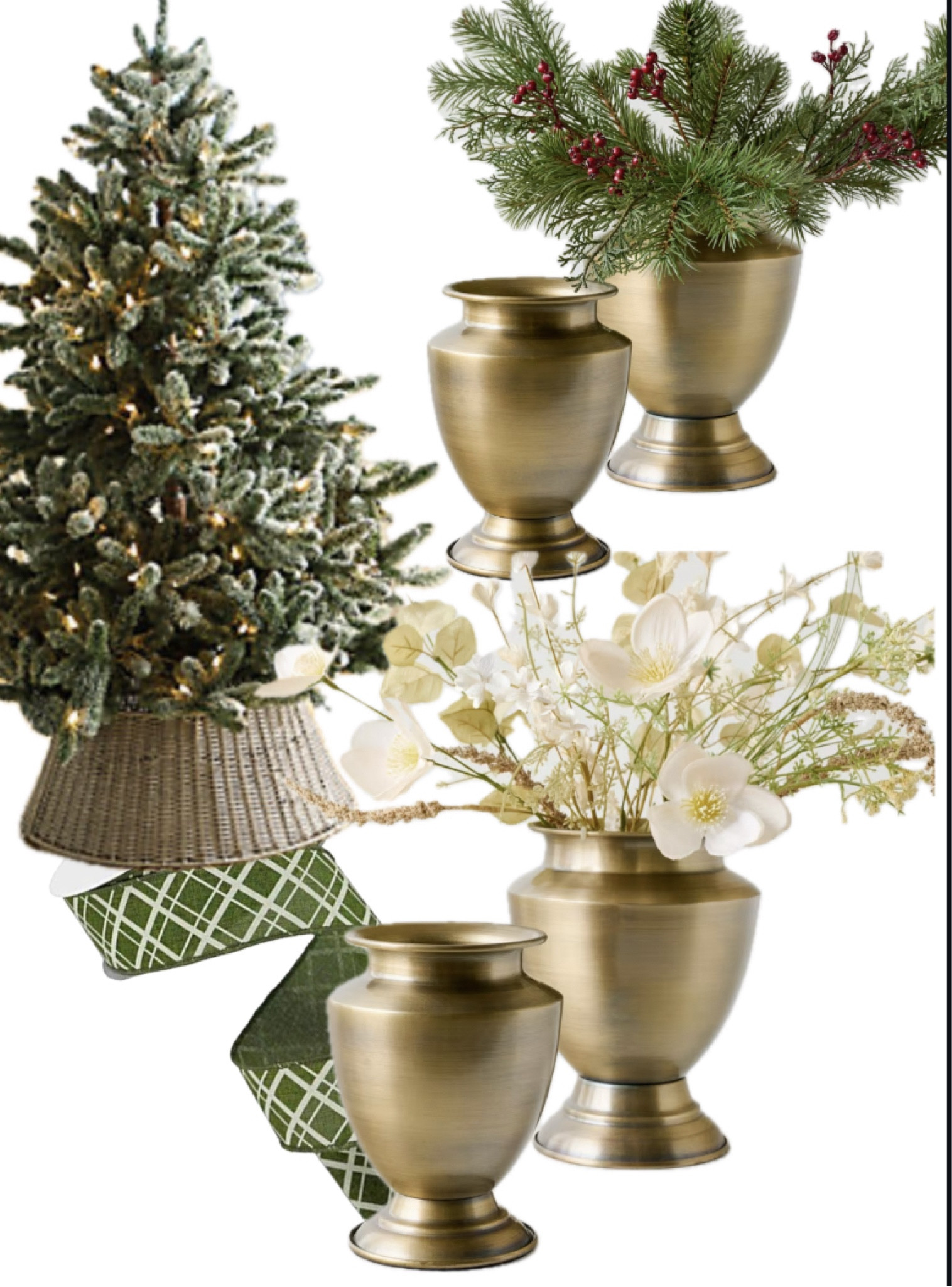 Holiday Decor/ Christmas Urns/ vases/ tree/ ribbons/ Christmas Decorations/ #ltkhom

#LTKOver40 #LTKSeasonal #LTKHome