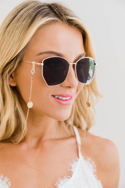 Shining Style Sunglasses Chain Gold | The Pink Lily Boutique